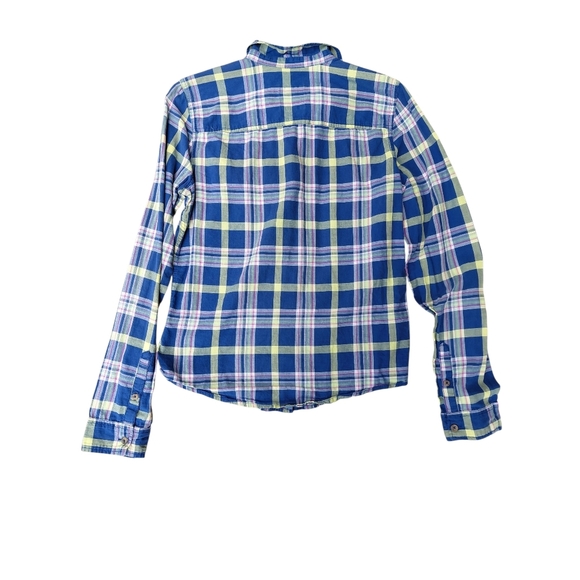 Hollister Blue and Green Casual Button Down Shirt - Picture 2 of 6